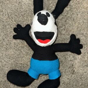 Disney Parks Black and Blue Oswald  Knit Plush